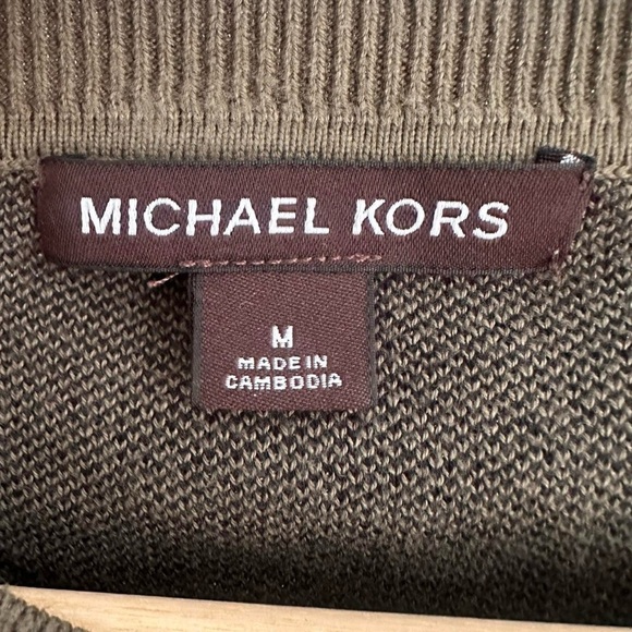 Michael Kors Men's Olive Crewneck Sweater Medium - Picture 3 of 5
